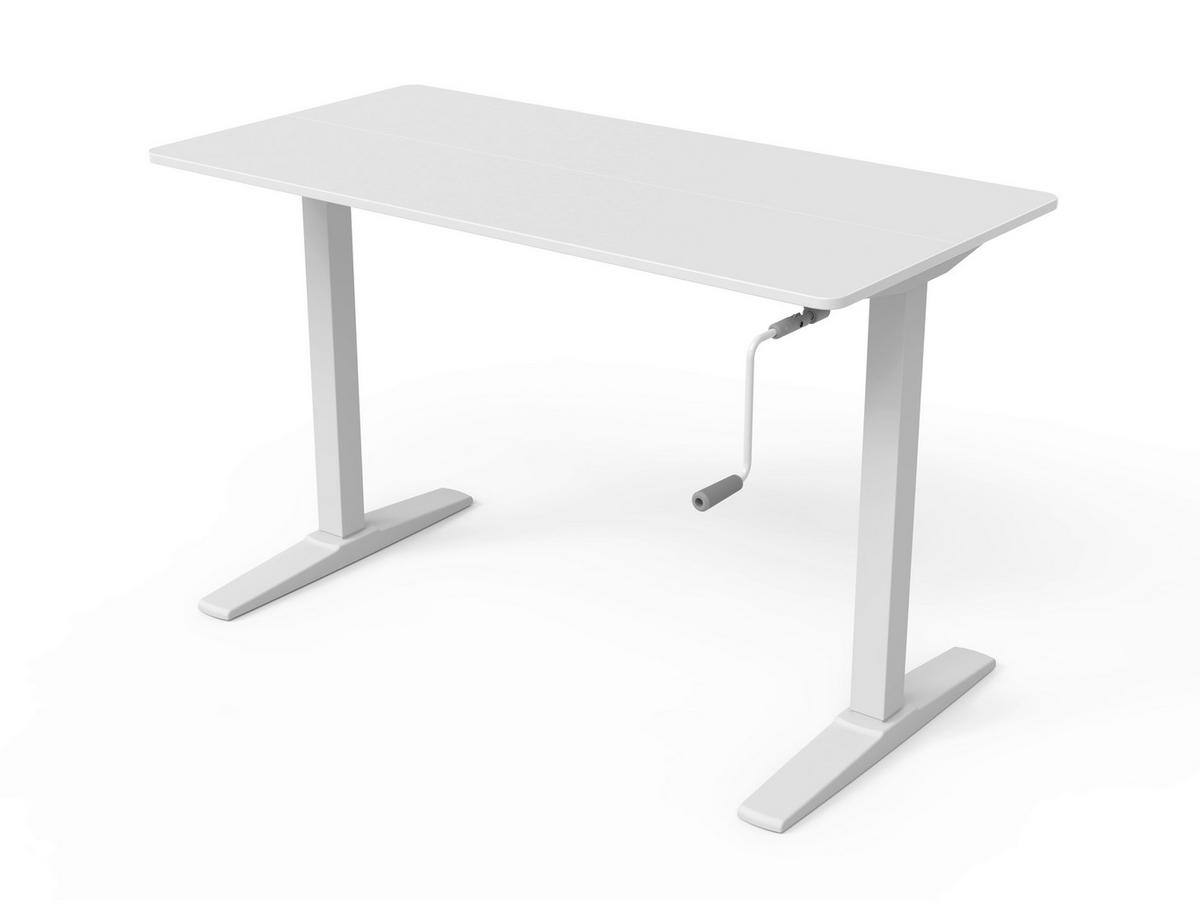 Schreibtisch 120x75-120x60 cm Easy Weiß - Weiß, MODERN, Holzwerkstoff/Kunststoff (120/75-120/60cm) - MID.YOU