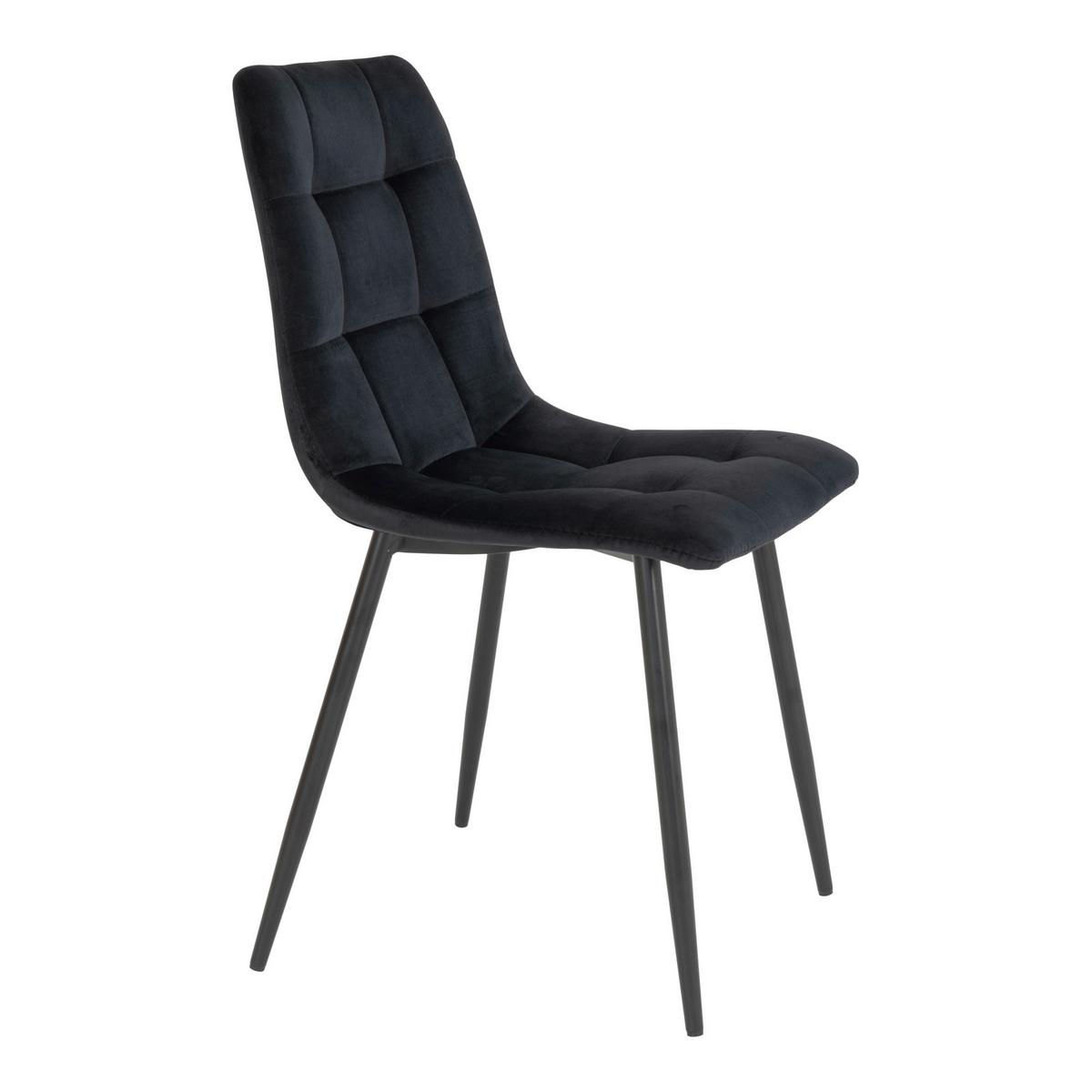 Stuhl-Set Middelfart Schwarz B: 44 cm - Schwarz, MODERN, Textil/Metall (44/86/55cm) - MID.YOU