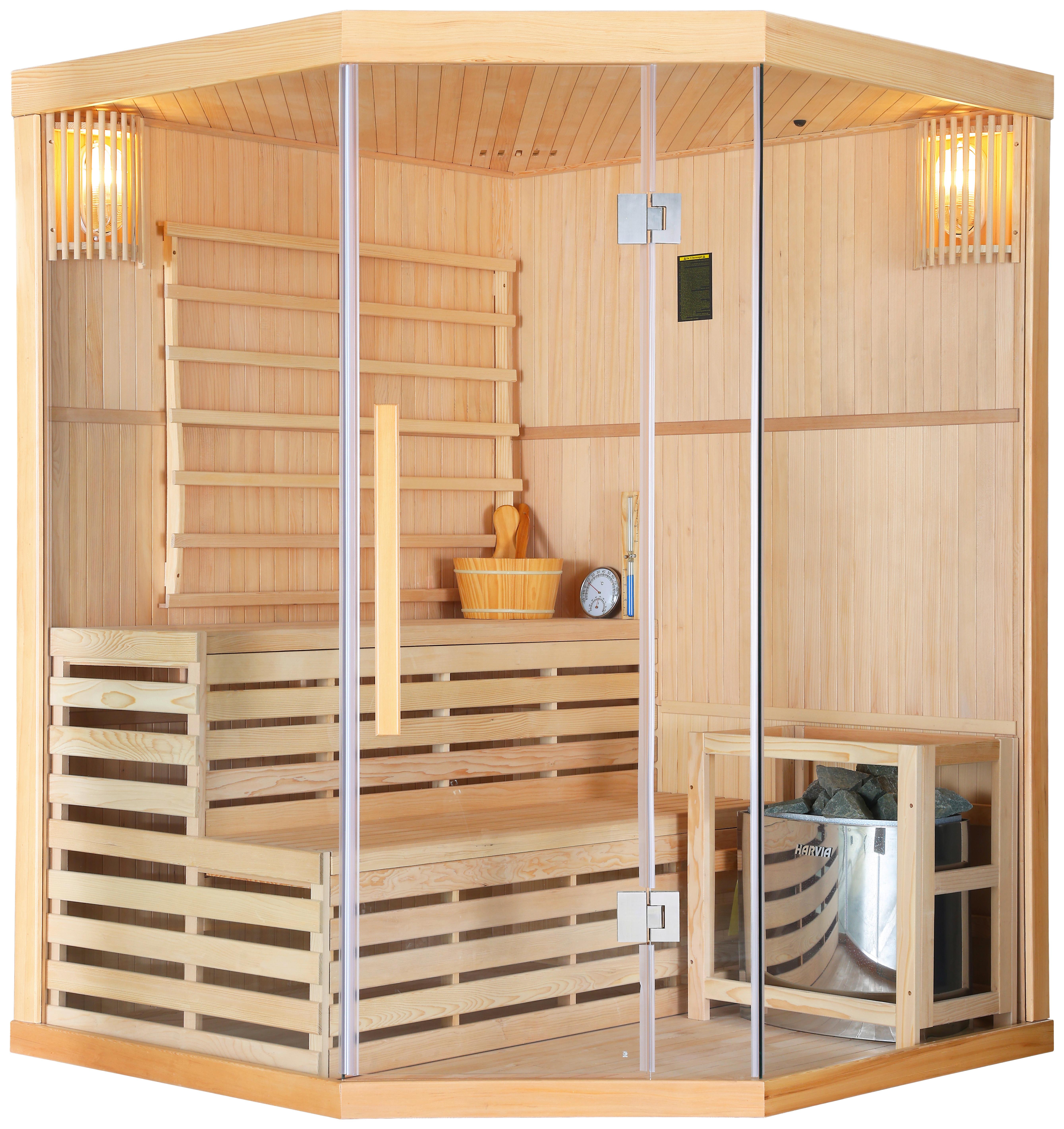 Finnische Sauna Tallinn Int. Steuerung, 6-Kw-Ofen - Basics, Holz (150/200/150cm)