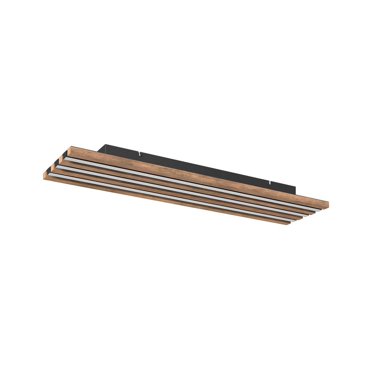 Led Mennyezeti Lámpa 67347d4 Hayden - sötétbarna/fekete, Natur, műanyag/faalapú anyag (80/20/5cm) - Globo