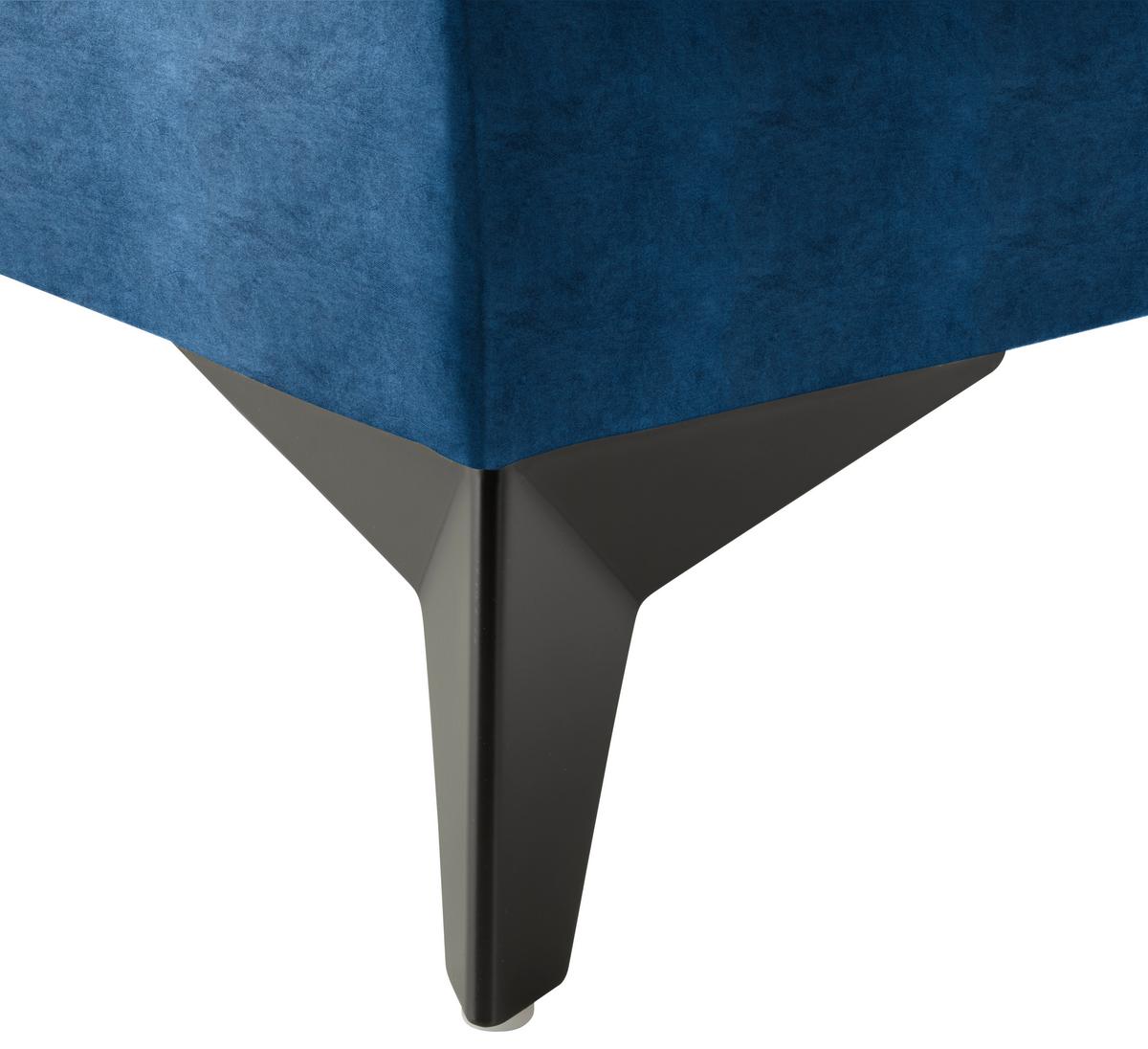 Rohová sedačka U SIERRA, pravá, modrá CLOUD - modrá/černá, Moderní, kov/textil (181/364/230cm) - Mömax