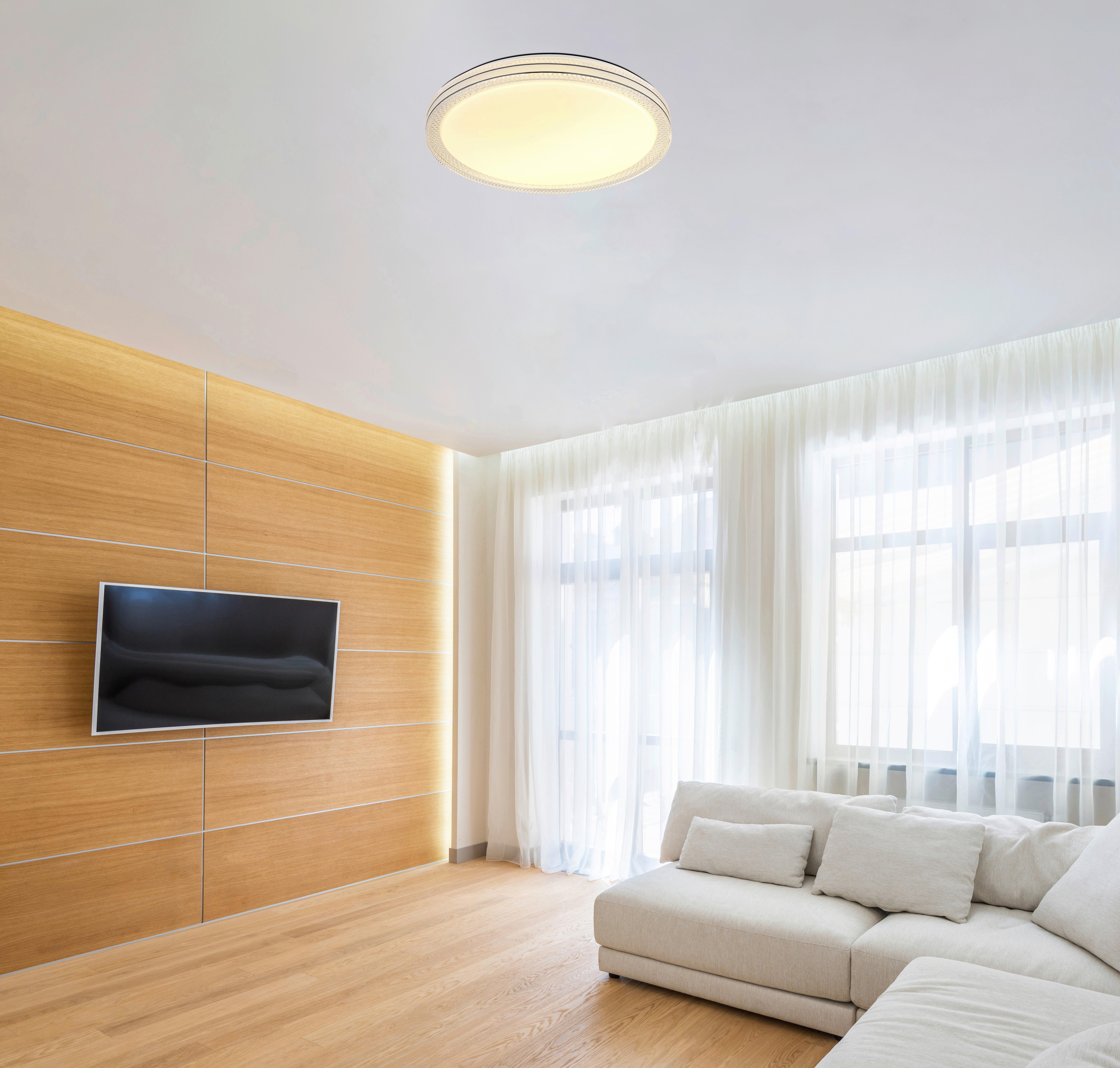 LED-Deckenleuchte 41263-24 - Klar/Opal, KONVENTIONELL, Kunststoff/Metall (49/7cm) - Globo