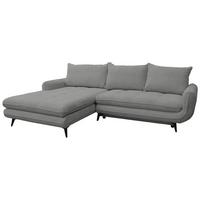 Rohová sedačka WAVE, levá, šedá - šedá/černá, Moderní, kov/textil (189/266cm)