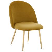 Polsterstuhl Artdeco Dunkelgelb, Beine Gold - Goldfarben/Dunkelgelb, MODERN, Textil/Metall (51/79/58cm) - MID.YOU