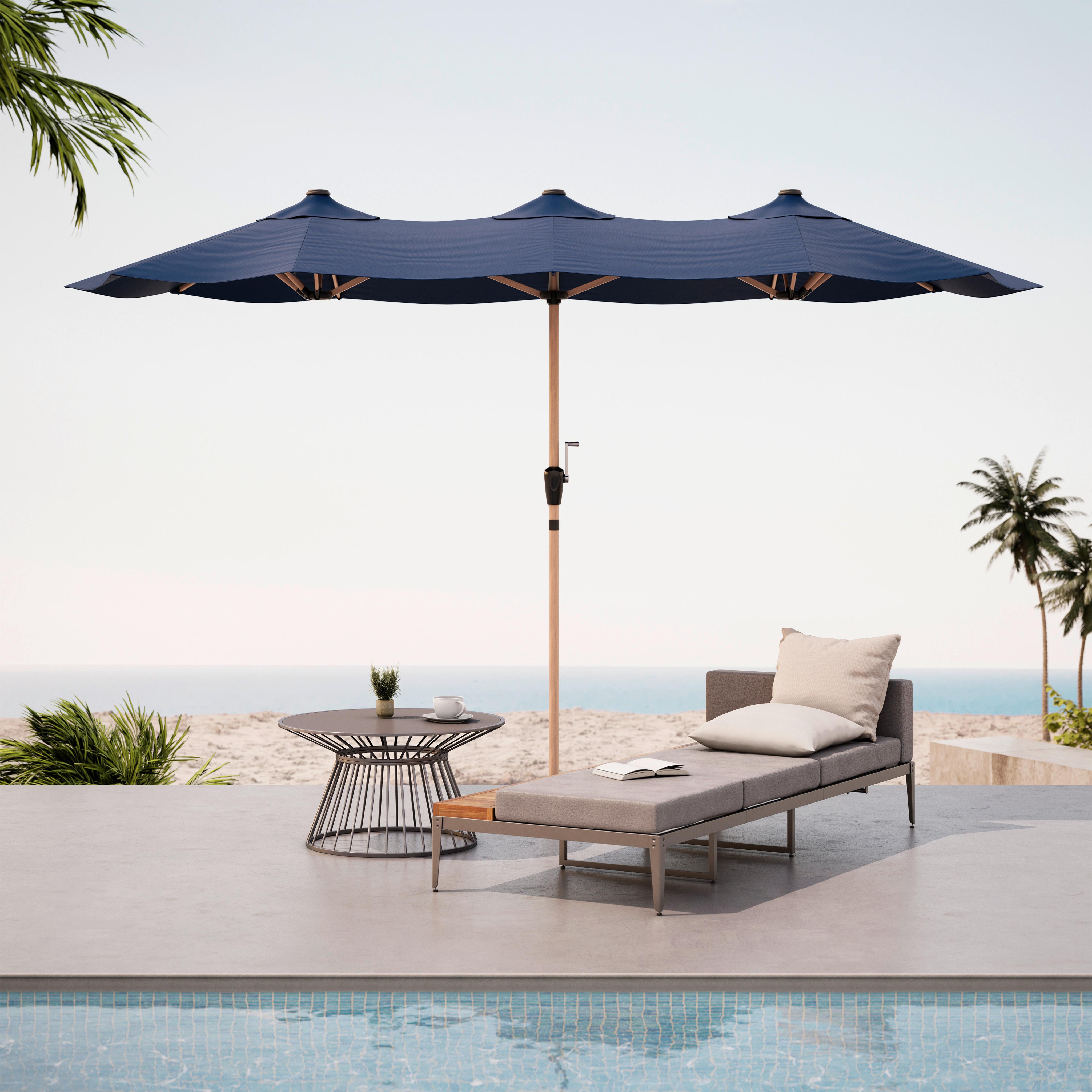 SLUNEČNÍK NATI - přírodní barvy/antracitová, Basics, kov/textil (200/245/400cm)