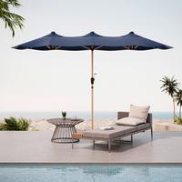 SLUNEČNÍK NATI - přírodní barvy/antracitová, Basics, kov/textil (200/245/400cm)