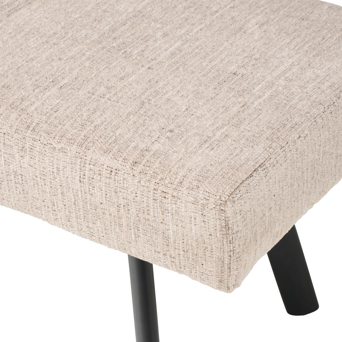 Sitzbank Paros Ohne Lehne Beige, B: 140 Cm - Beige/Schwarz, KONVENTIONELL, Textil (140/49/47cm) - MID.YOU
