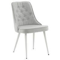 Stuhl-Set Velvet Deluxe - Hellgrau/Weiß, Design, Kunststoff/Textil (50/88.5/66cm) - Livetastic