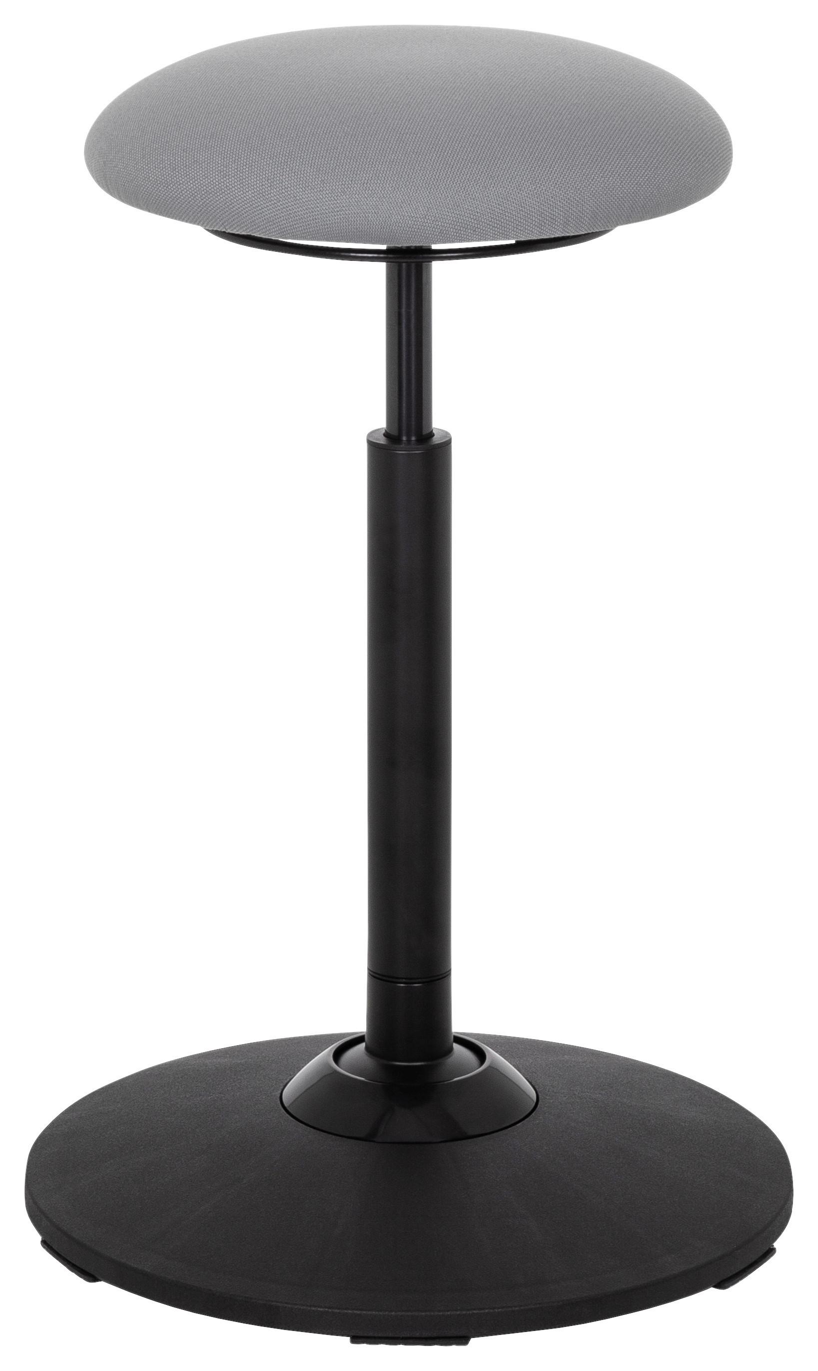 Bürohocker Balance Sit Grau Bis 120 Kg - Schwarz/Grau, Basics, Kunststoff/Textil (45/63-86/45cm) - MID.YOU