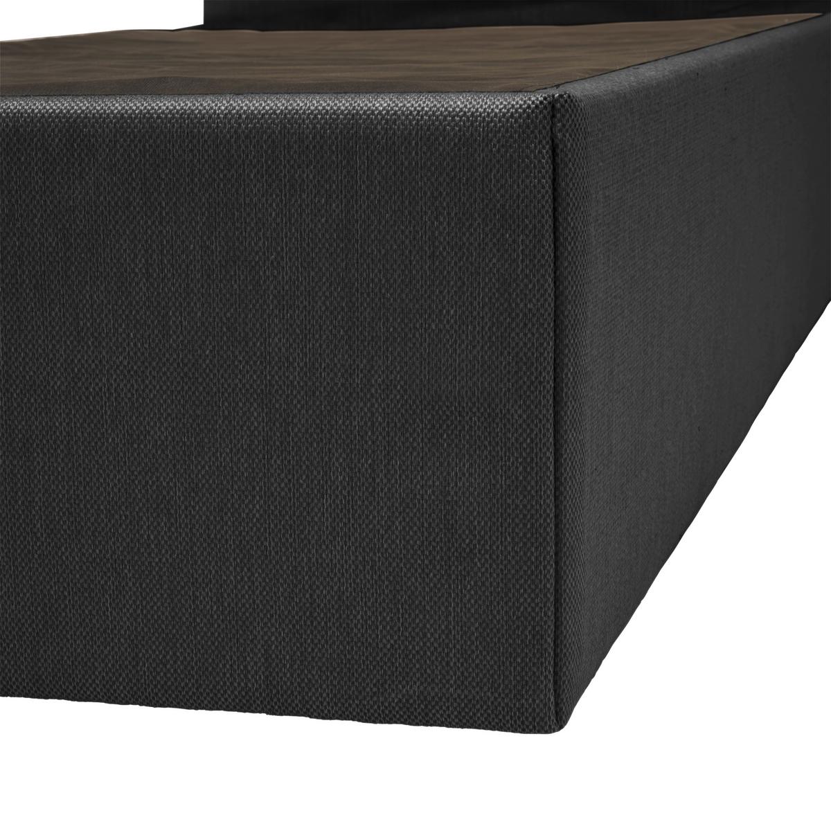 Boxbett mit Topper Carolina 90x200 cm - Schwarz/Grau, Basics, Textil (90/200cm) - P & B