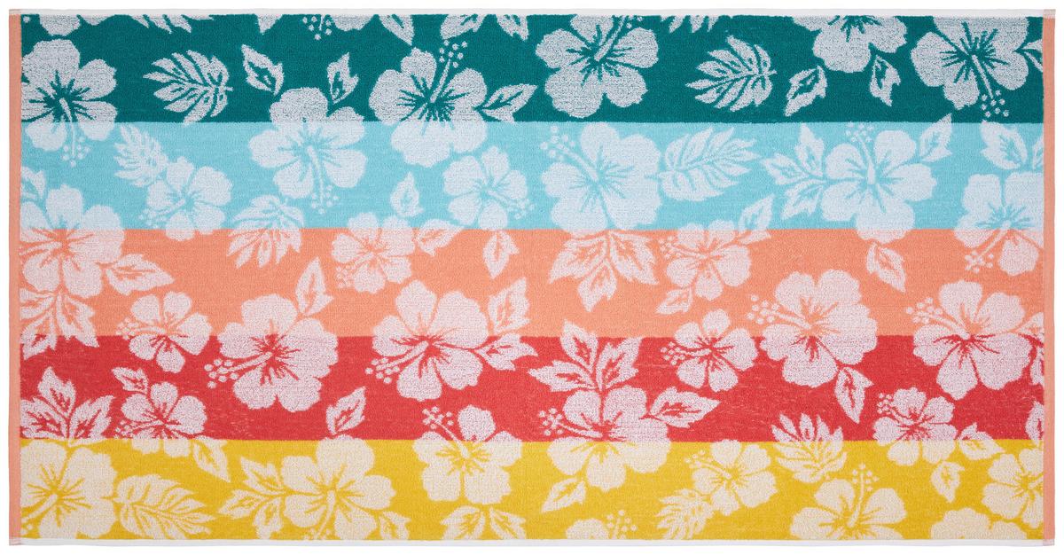 Strandtuch Bali - Blau/Gelb, KONVENTIONELL, Textil (75/150cm) - Ondega