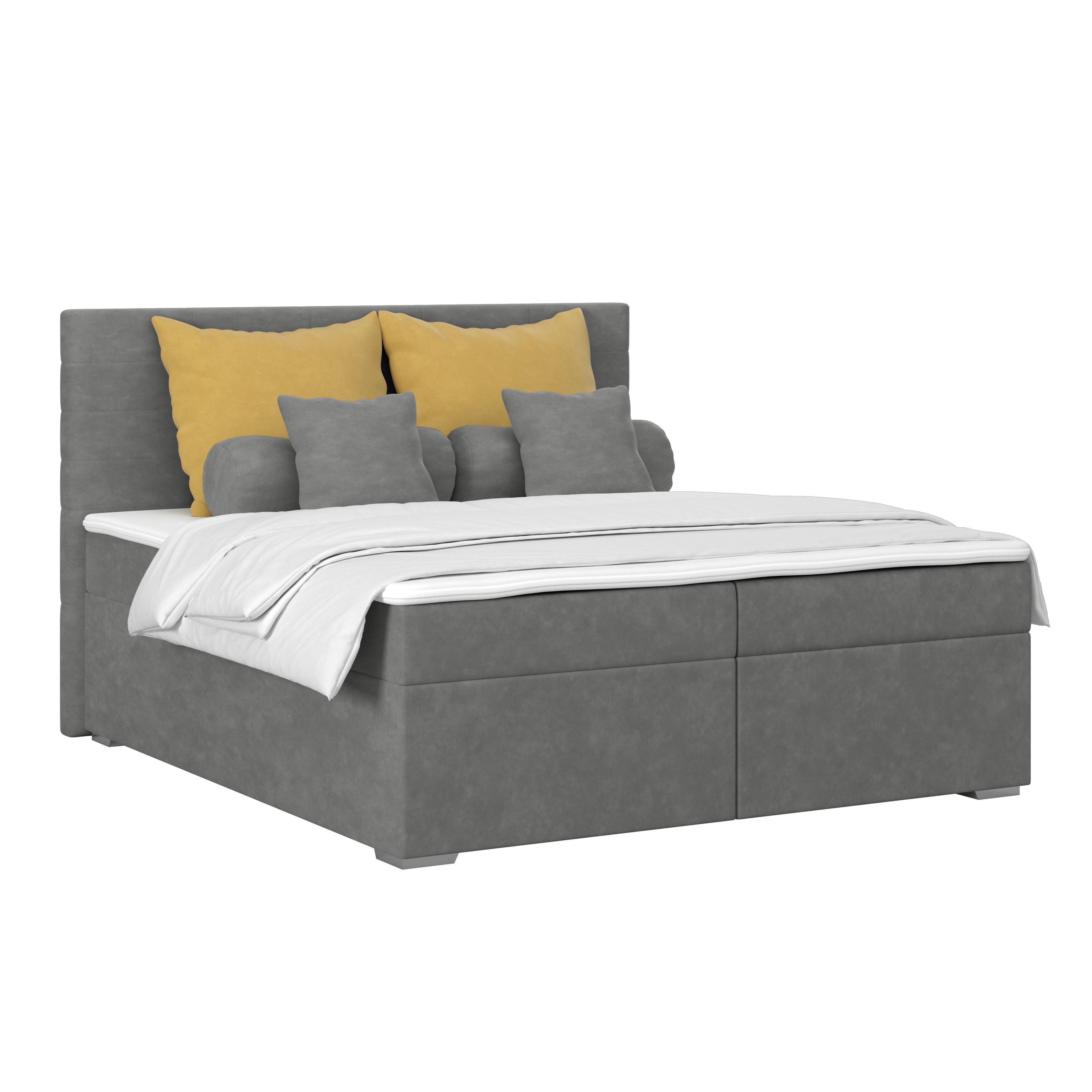 Kárpitozott Ágy Adria 180/200cm - grafitszürke, Konventionell, textil/fa (180/200cm)