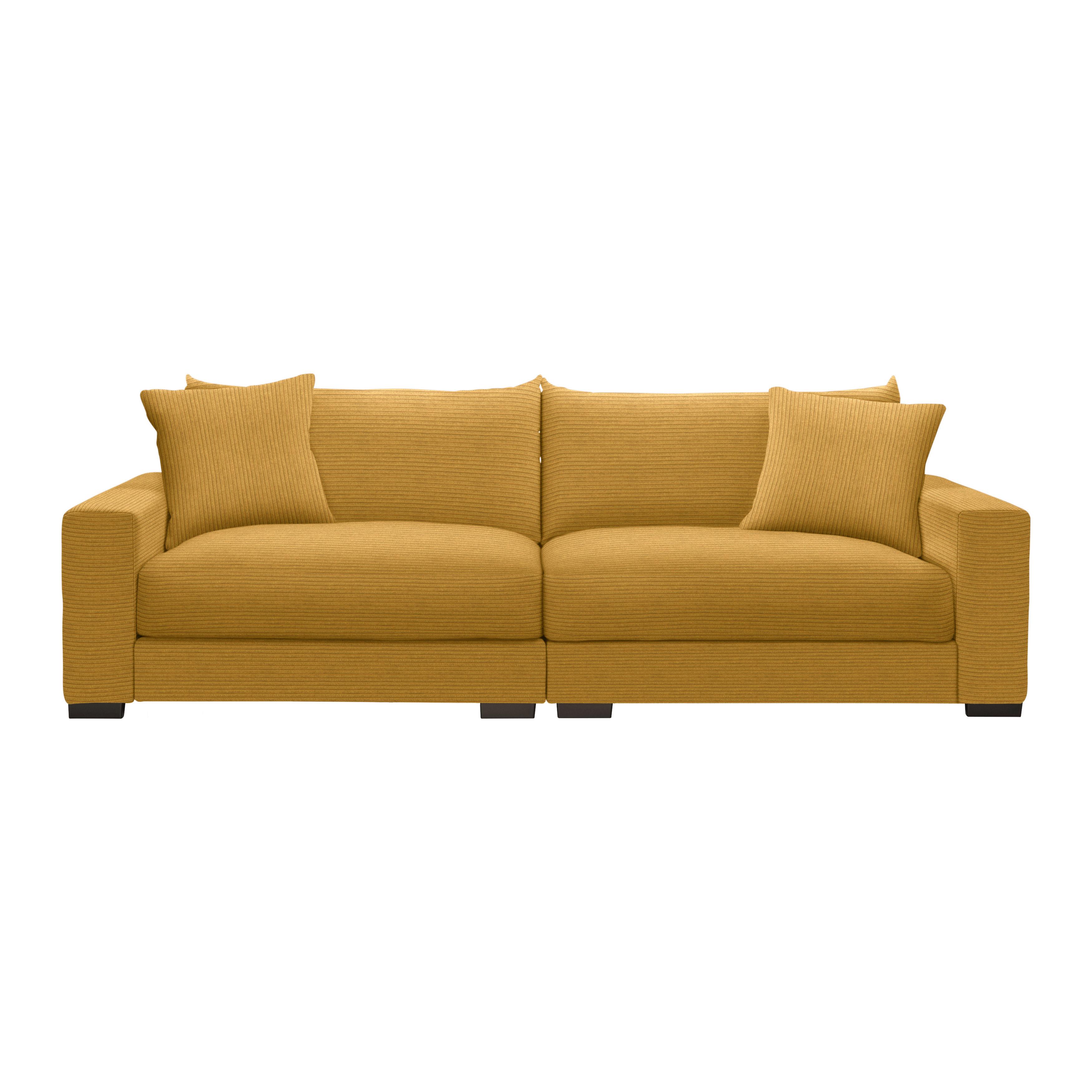 Mega pohovka PEDRO 1200, horčicovožltý menčester - horčicovožltá, Modern, kov/drevo (261/83/124cm) - Mömax