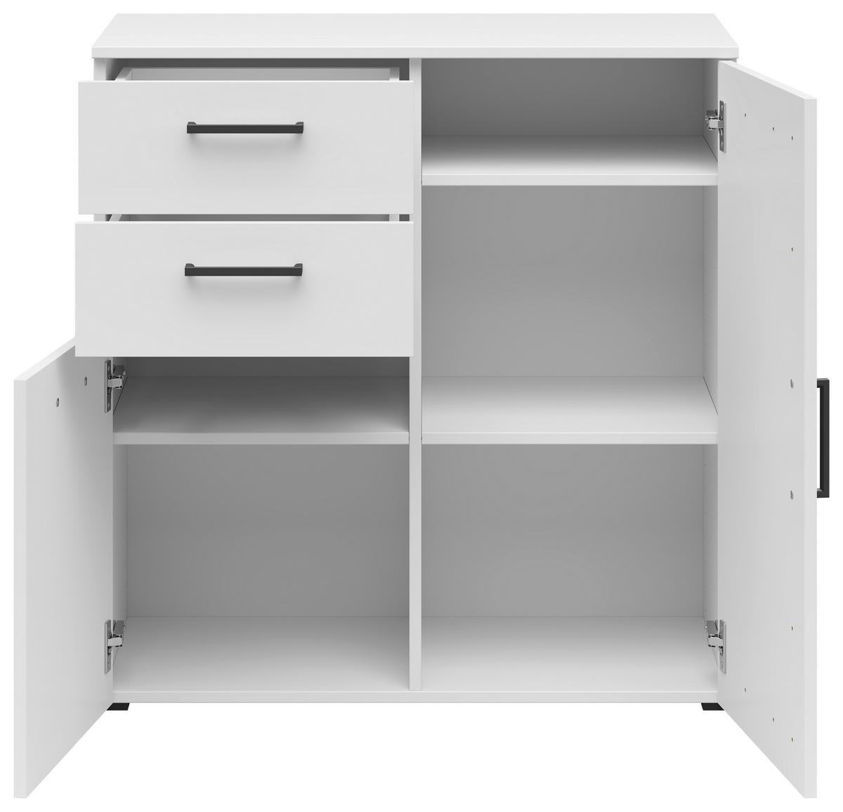 Komód Cabinet - fehér, Modern, faalapú anyag (80/83/40cm)