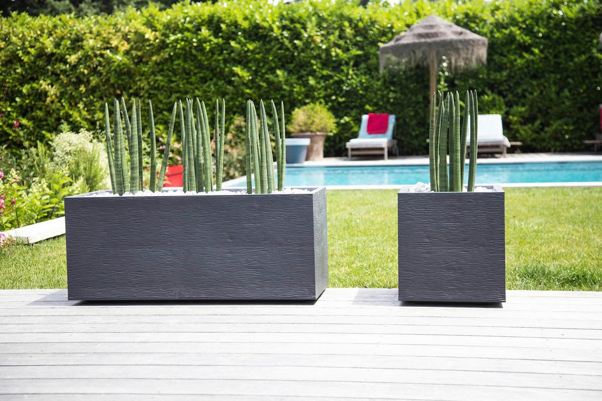 Pflanztopf Kunststoff 25 L In- Und Outdoor Graphit - Anthrazit, Basics, Kunststoff (59,5/22,5/20cm)