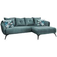 Ecksofa Baggio Mit Kissen Textil Blau/grün - Blau/Multicolor, MODERN, Holz/Textil (277/162cm) - Livetastic