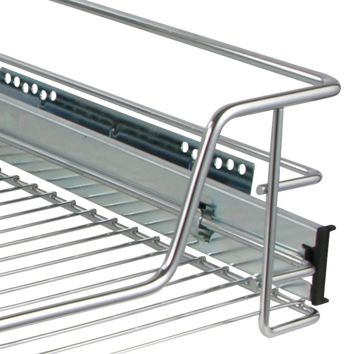 Teleskop Schublade für Küchen- Schränke BxHxT: 49x14x44 cm - Chromfarben, MODERN, Metall (49/14/44cm)