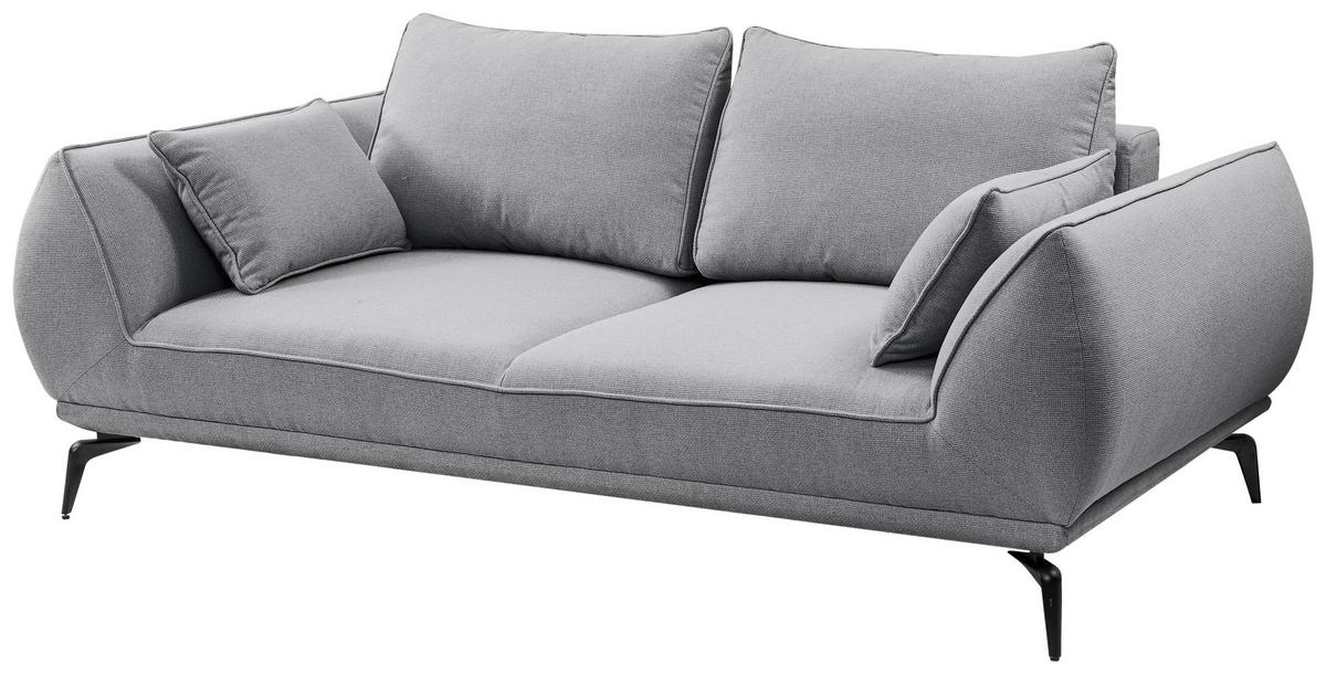 2-Sitzer-Sofa Cavo, Grau B: 208 cm - Schwarz/Grau, MODERN, Textil (208/86/118cm) - MID.YOU