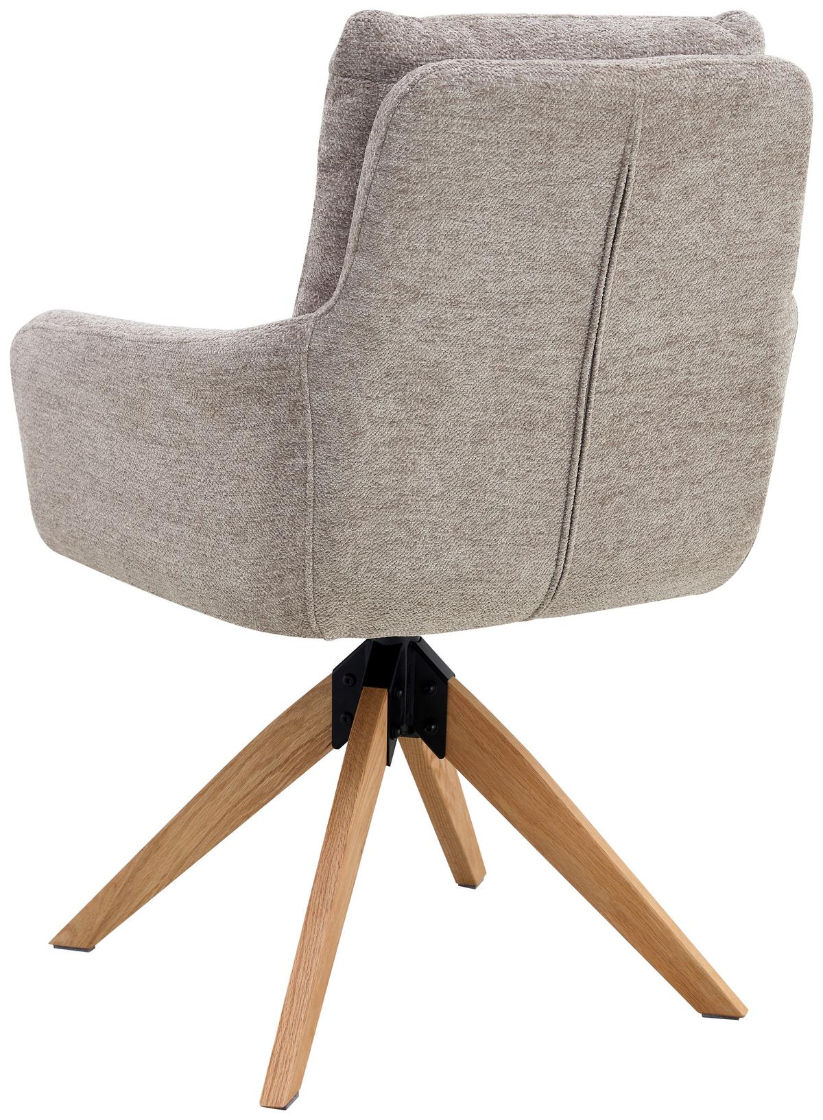 Armlehnstuhl Malik Webstoff Taupe, B: 59 Cm - Taupe/Naturfarben, KONVENTIONELL, Holz/Textil (59/92/63cm) - Livetastic