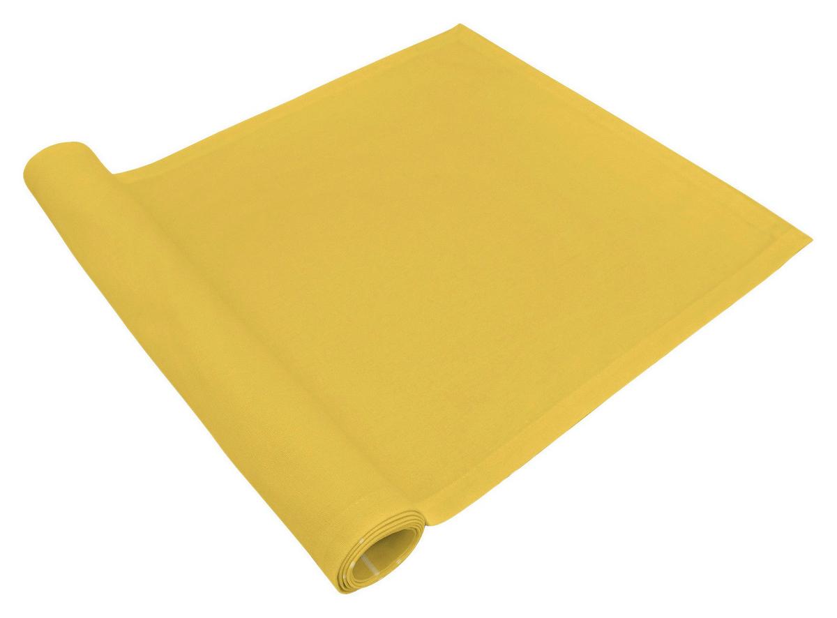 Tischläufer Alessa Gelb, 150x40 Cm - Gelb, MODERN, Textil (40/150cm) - Luca Bessoni