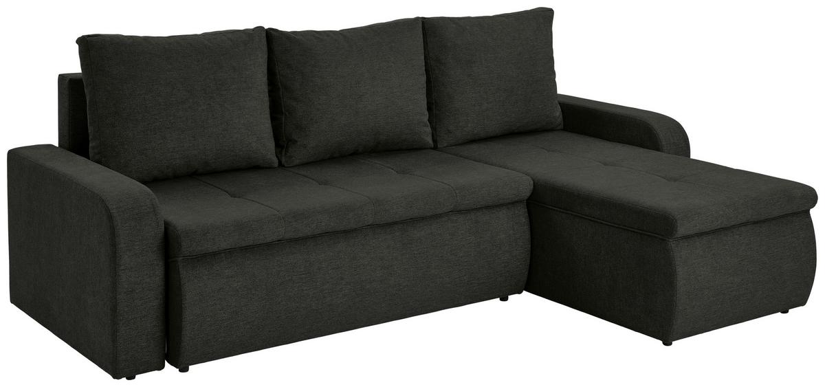 Ecksofa Larisa Schwarz S: 235x158 cm - Schwarz, KONVENTIONELL, Textil (235/158cm) - P & B