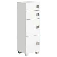 Unterschrank Mit 2 Laden Quadra B: 33 Cm Weiß - Chromfarben/Weiß, MODERN, Holzwerkstoff (33/101,5/34,5cm) - MID.YOU