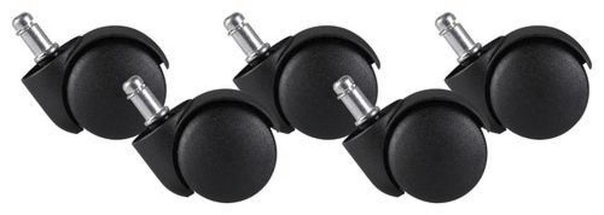 Drehstuhlrolle Ø 5 cm 5er-Set - Schwarz, Basics, Kunststoff (5cm) - MID.YOU