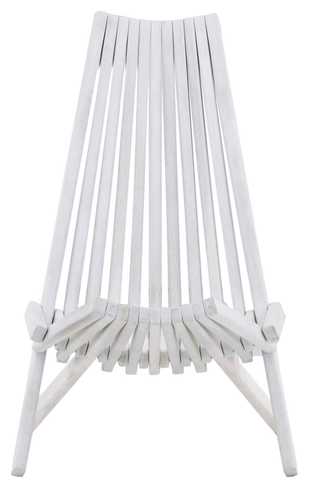 Strandsessel Wetterfest Asta Holz - Weiß, KONVENTIONELL, Holz (57/79/73cm) - Gardenson