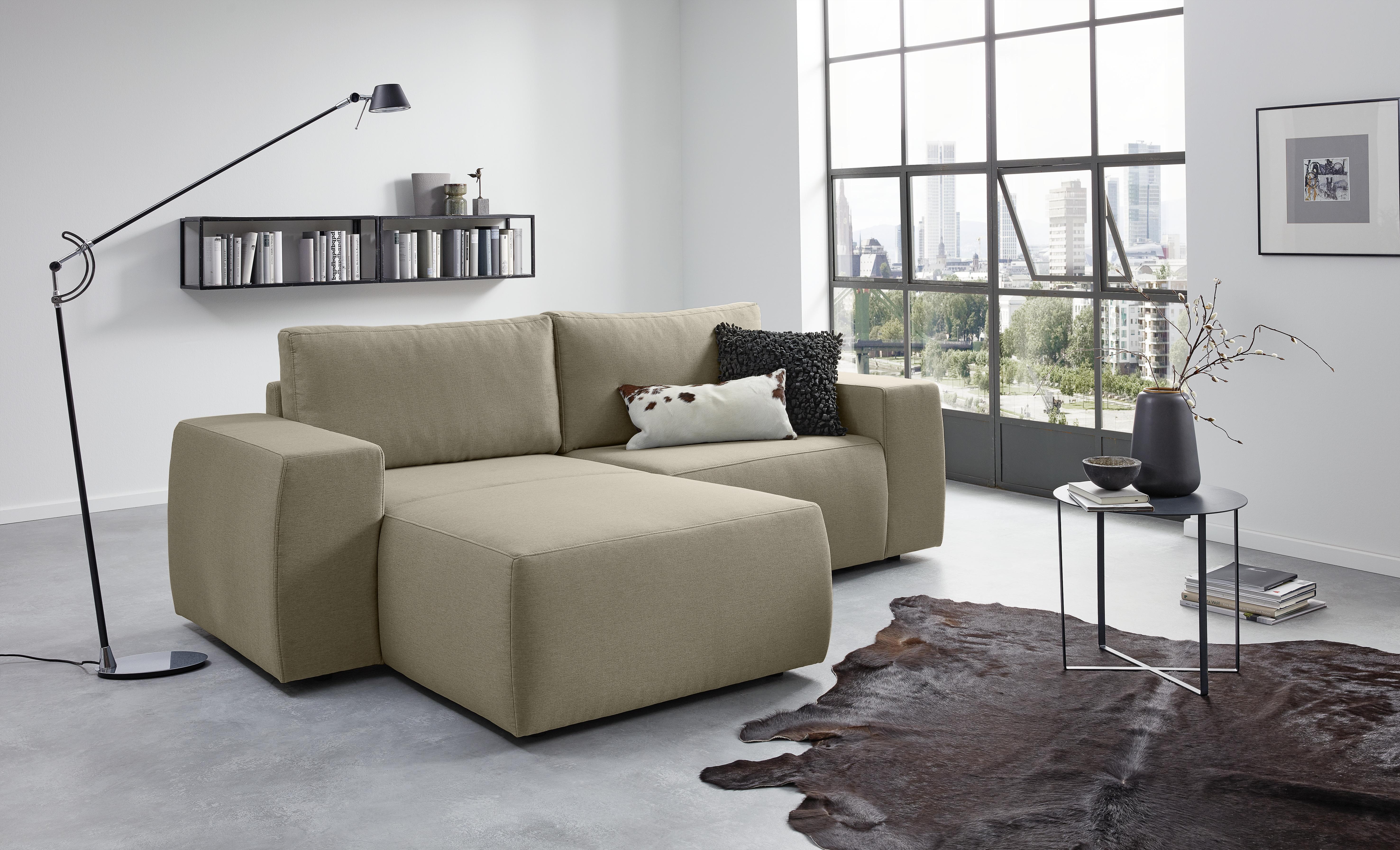 Ecksofa Looks Ii Schlammfarben - Schlammfarben/Schwarz, Design, Textil (160/242cm) - LOOKS by W.Joop