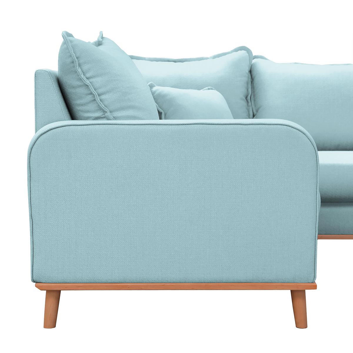 Wohnlandschaft Beata Hellblau U:167x296x170cm - Wengefarben/Hellblau, Design, Textil (167/296/170cm) - Livetastic