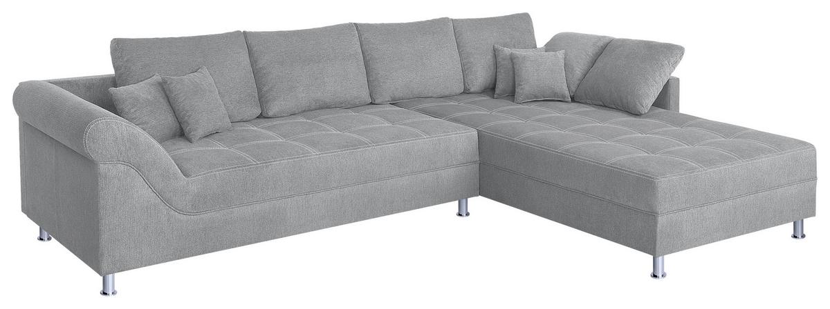 Rohová sedačka HANNA, obojstranná, sivohnedá - čierna/chrómová, Design, kompozitné drevo/textil (327/213cm) - P & B