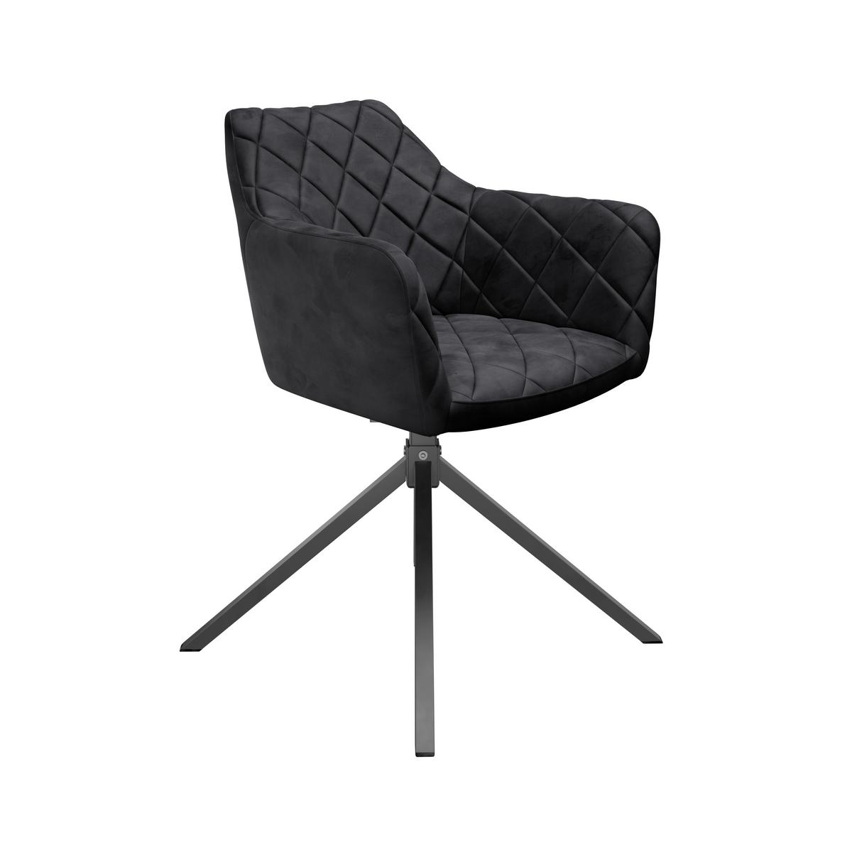 Stuhl Patti Anthrazit,sitzfl. 360° Drehbar - Anthrazit/Schwarz, KONVENTIONELL, Textil/Metall (58/81/54cm)