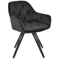 Armlehnstuhl Cardiff Schwarz Gepolstert - Schwarz, LIFESTYLE, Holz/Textil (61/82/62cm) - Livetastic