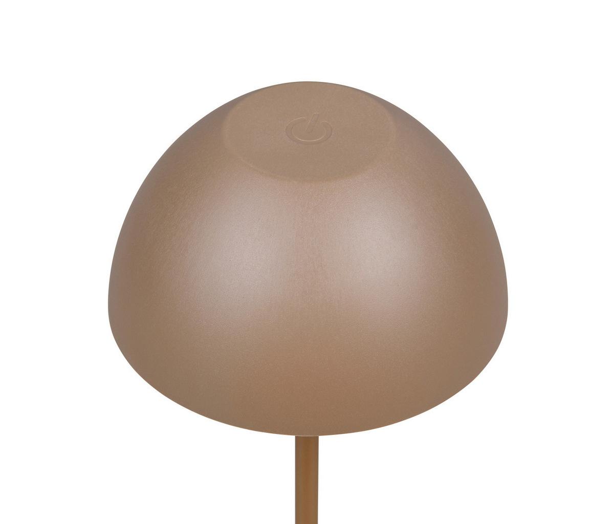 Akku-Tischleuchte Ortiz Cappuccino D: 9 cm - Cappuccino, Trend, Kunststoff (9/20cm)