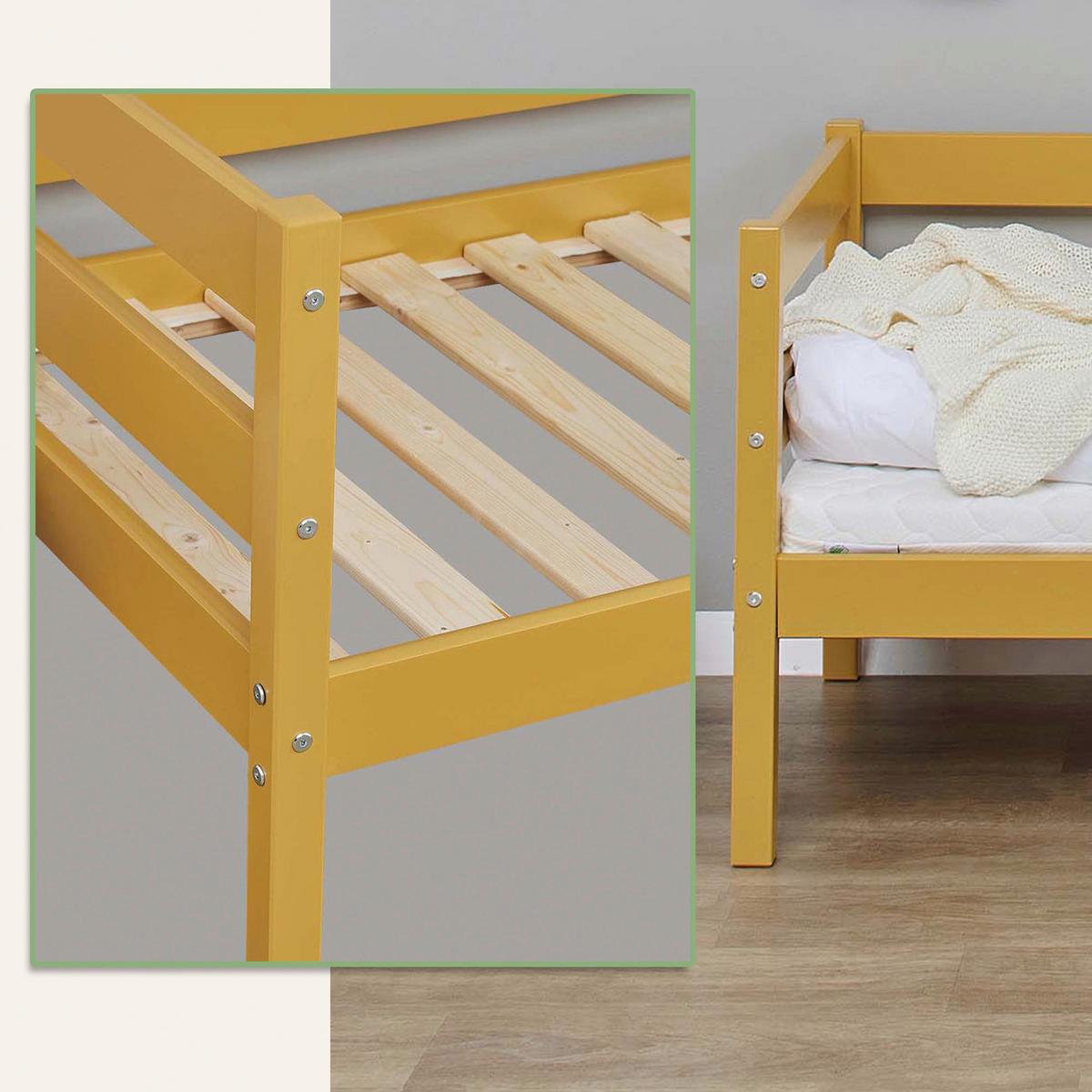 Kinder-/Jugenbett Comfort Gelb, Lf: 70x160 cm - Gelb, MODERN, Holz (70/160cm) - MID.YOU