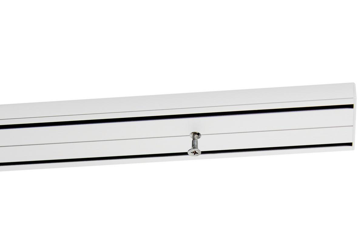 VORHANGSCHIENE WEIß 180 cm - Weiß, Basics, Metall (180cm)