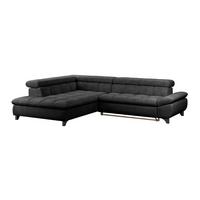 Ecksofa Gemini Schwarz, B: 234cm - Chromfarben/Anthrazit, KONVENTIONELL, Textil (234/312cm)