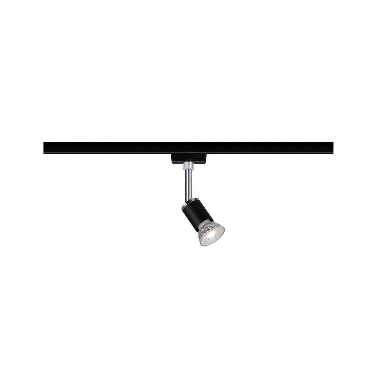 Schienensystem Urail Strahler 96911 Schwarz Matt, 1-Flammig - Schwarz, Design, Kunststoff/Metall (5.8/15.1/6.6cm) - Paulmann