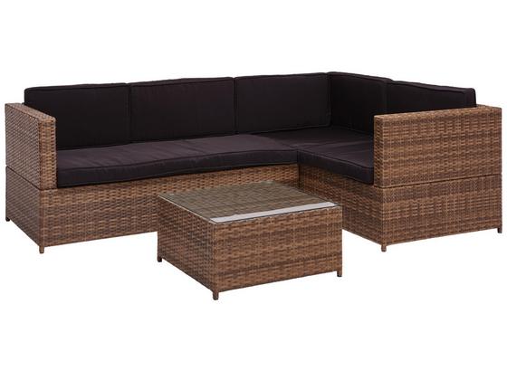 Loungegarnitur Cuba - Klar/Schwarz, MODERN, Glas/Kunststoff (206/143cm) - Ombra Loungegarnitur Cuba - Klar/Schwarz, MODERN, Glas/Kunststoff (206/143cm) - Ombra