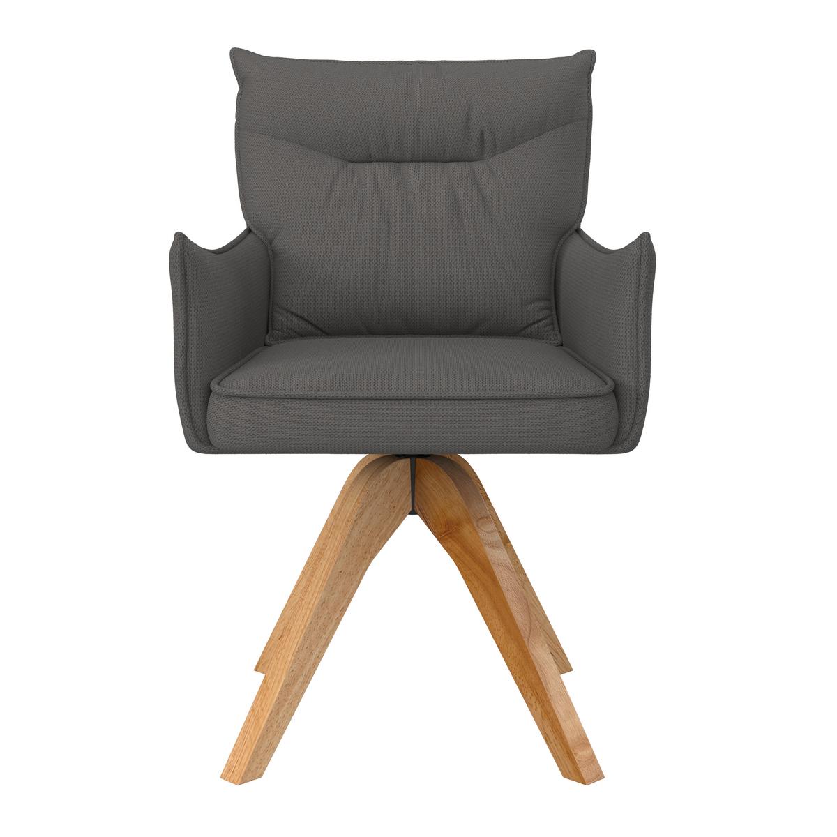 STOLIČKA S PODRÚČKAMI LORELEI - sivá/prírodná farba, Modern, drevo/textil (58/87/63cm) - Bessagi Home