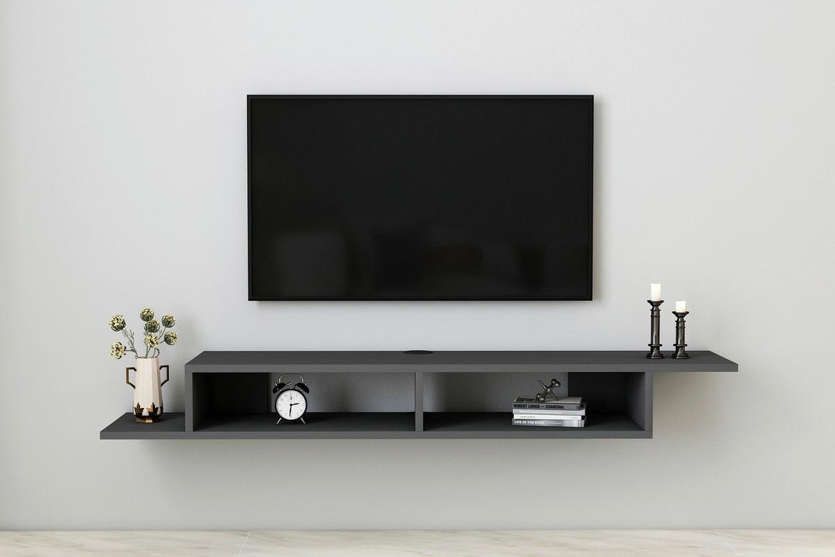 Wandboard Artemis Tv-Wandregal - Anthrazit, Design, Holzwerkstoff (149/16,4/29,6cm) - Livetastic