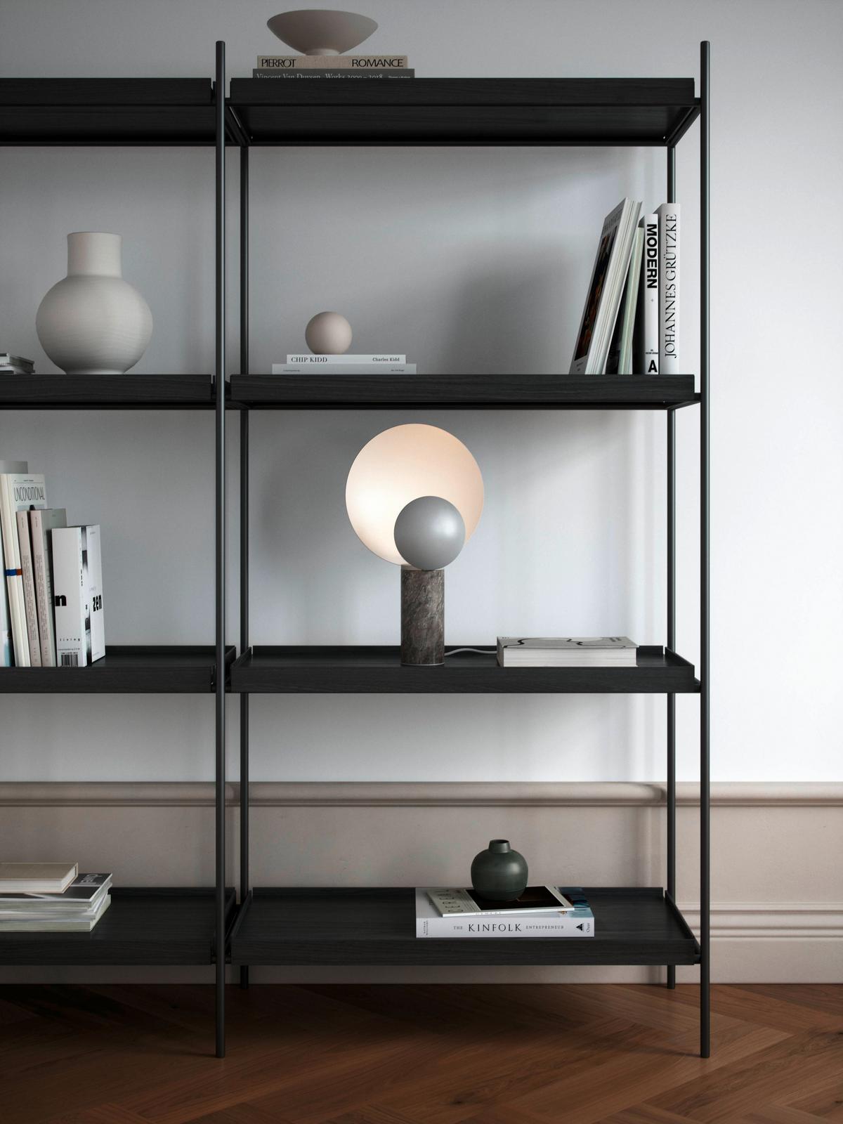 Tischleuchte Cache Grau Weiß D: 30 cm - Weiß/Grau, Design, Stein/Metall (30/49cm) - Nordlux