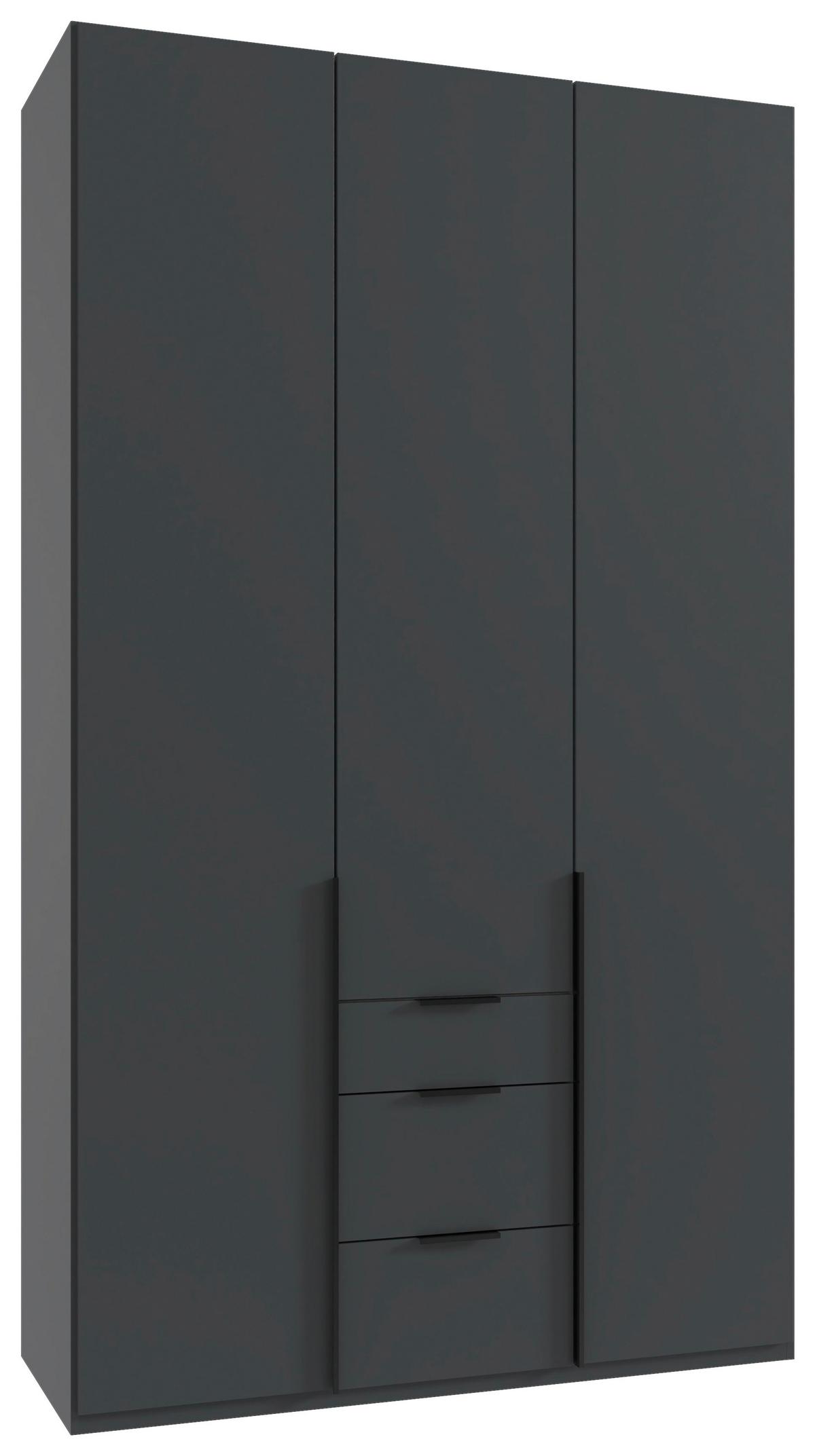 Drehtürenschrank Graphitfarben B: 135 cm - Graphitfarben, MODERN, Holzwerkstoff (135/236/58cm) - MID.YOU