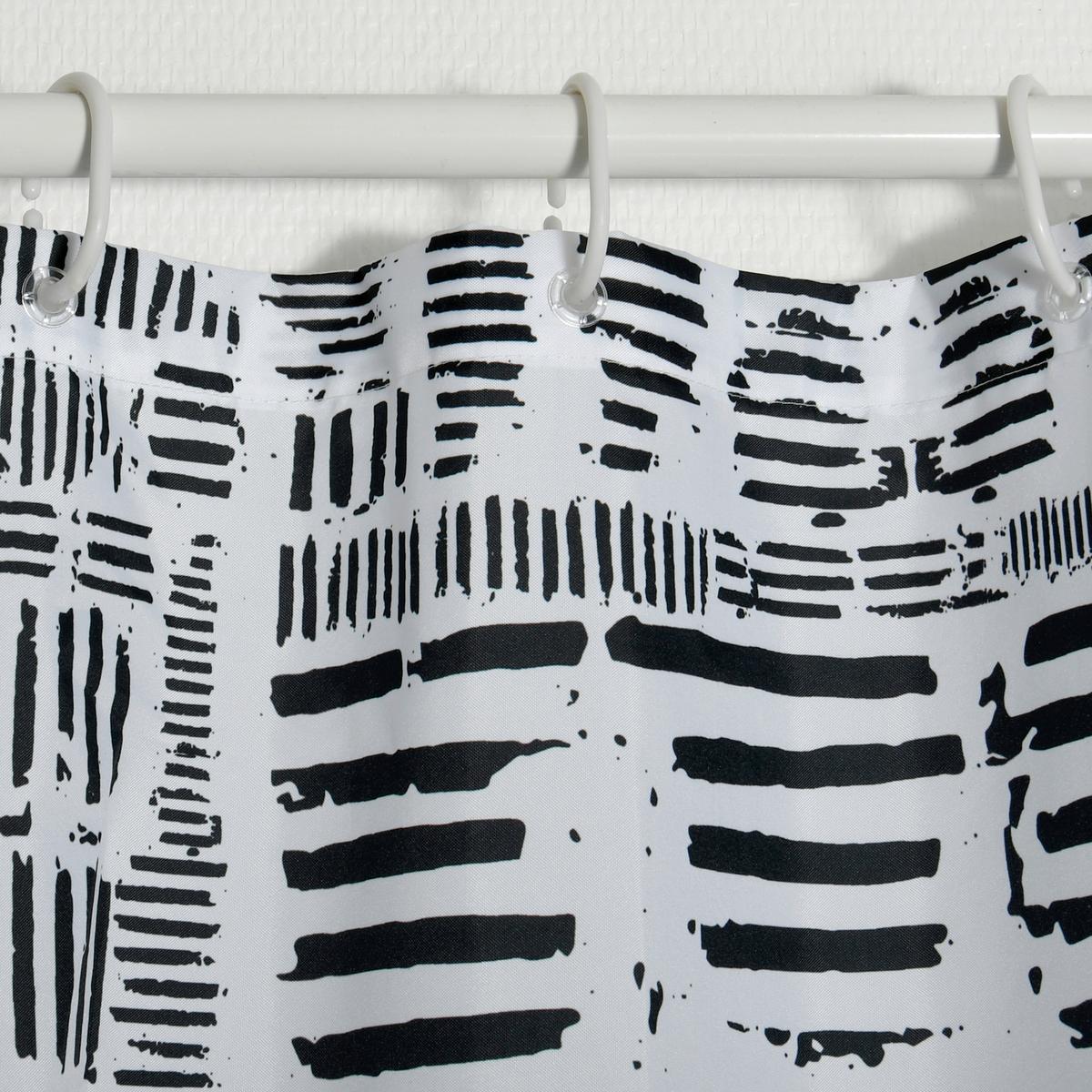 Duschvorhang in Schwarz Textil/Mischgewebe - Schwarz, Basics, Textil (180/200cm) - Spirella