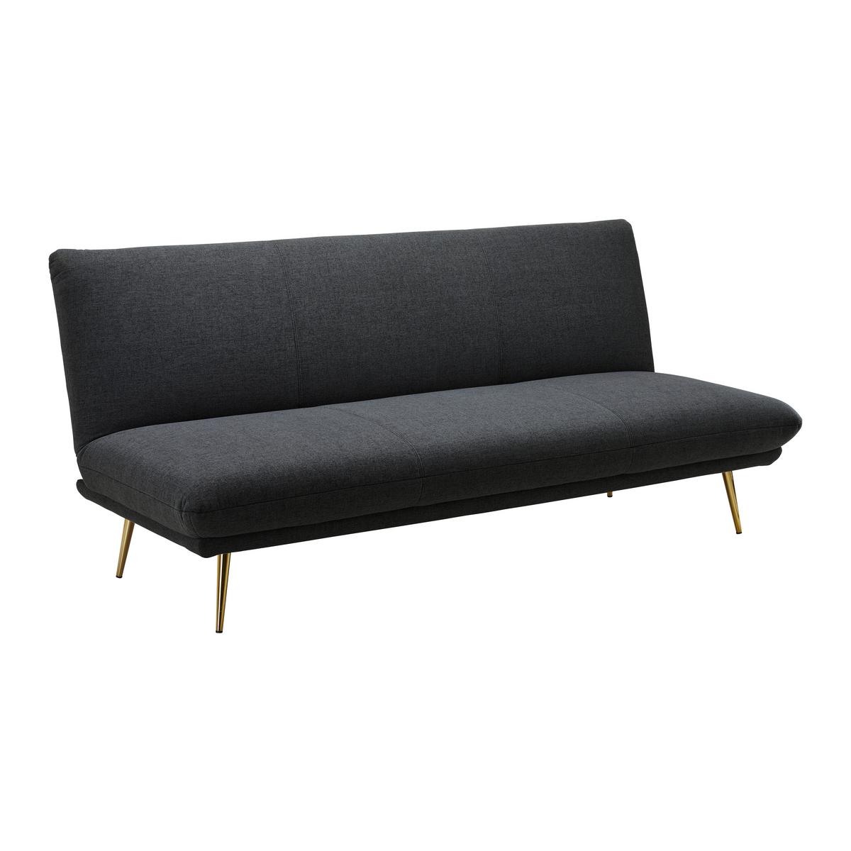 Rozkladacia pohovka BEN tmavosivá - zlatá/tmavosivá, Modern, kov/drevo (186/82/85cm) - Bessagi Home
