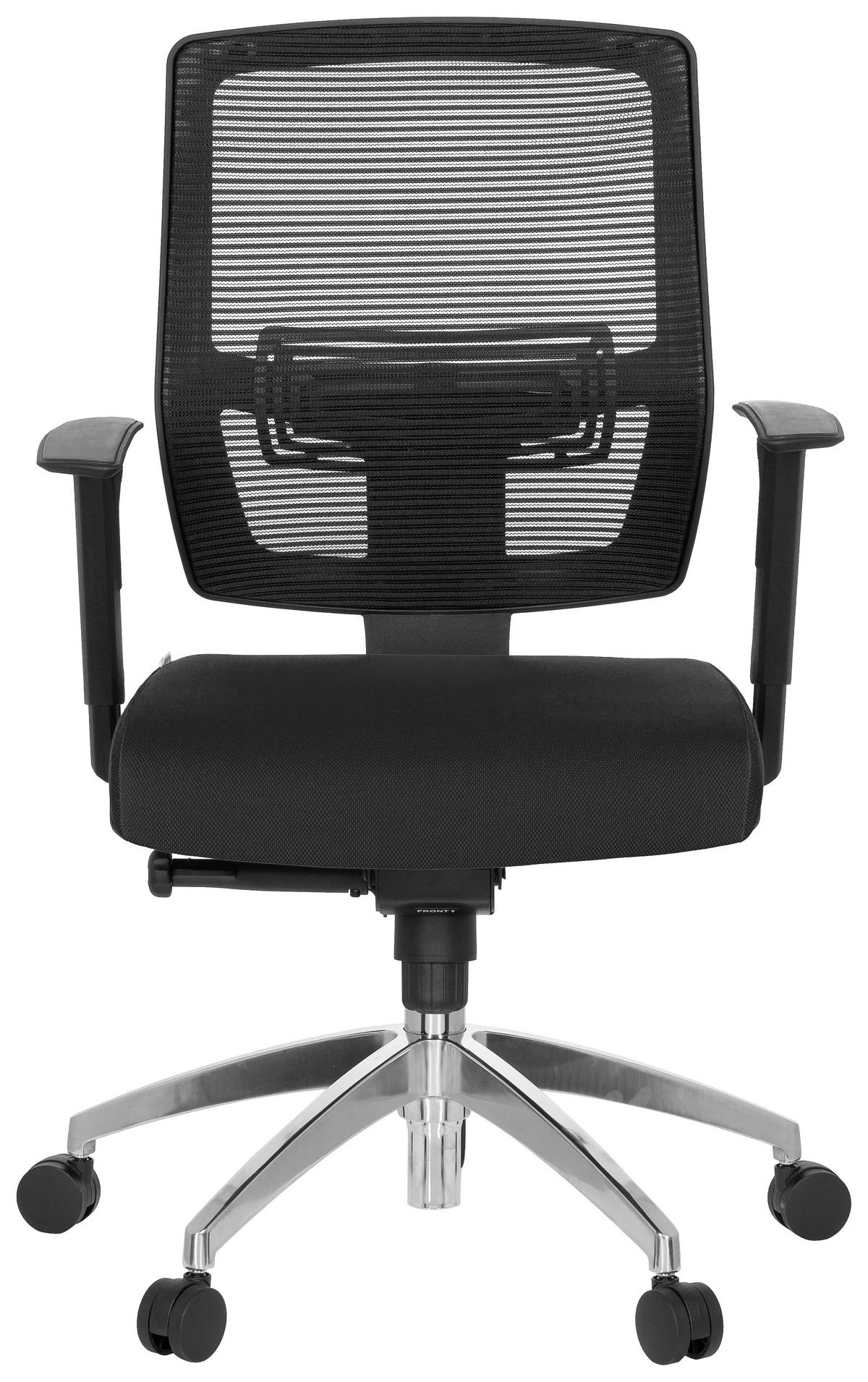 Drehstuhl Net 90 Schwarz - Chromfarben/Schwarz, MODERN, Kunststoff/Textil (56/115/46cm) - MID.YOU