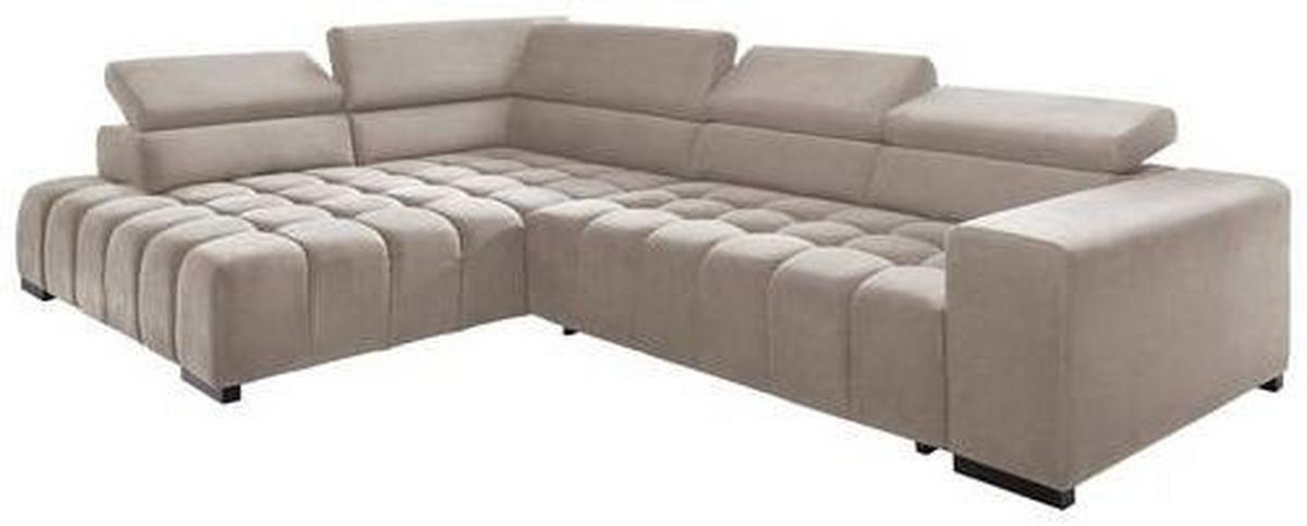 Eckschlafsofa Elias Neu Beige S: 201 cm - Beige/Schwarz, Design, Textil (201/307cm) - Livetastic