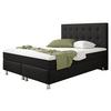Boxspringbett Mit Topper 140x200 Köln Plus - Silberfarben/Schwarz, KONVENTIONELL, Textil (140/115/210cm) - MID.YOU