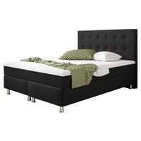 Boxspringbett Mit Topper 140x200 Köln Plus - Silberfarben/Schwarz, KONVENTIONELL, Textil (140/115/210cm) - MID.YOU