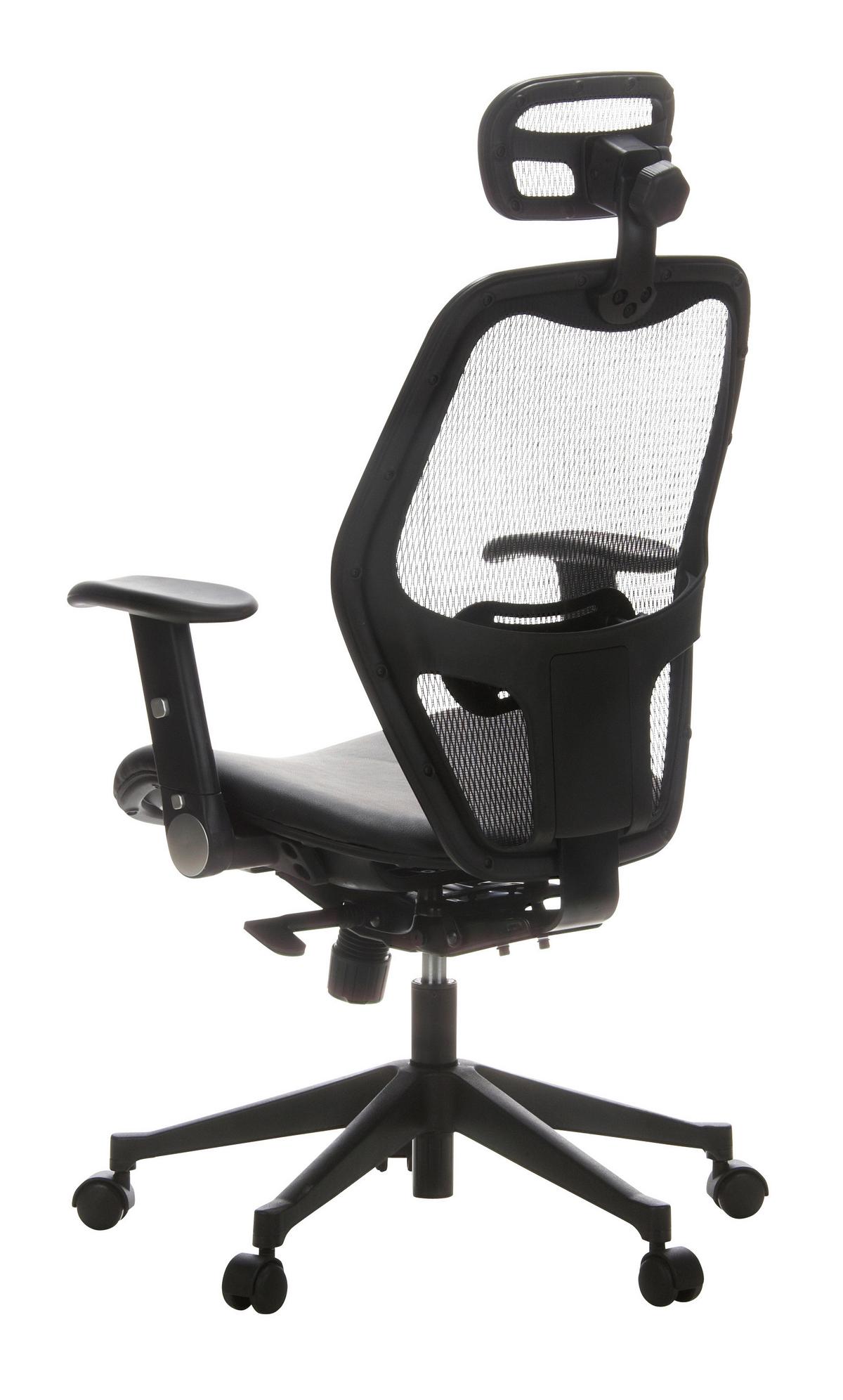 Drehtsuhl Air-Port 360°drehbar Schwarz Bis 110 Kg - Schwarz, Basics, Leder/Kunststoff (59/117/48cm) - MID.YOU